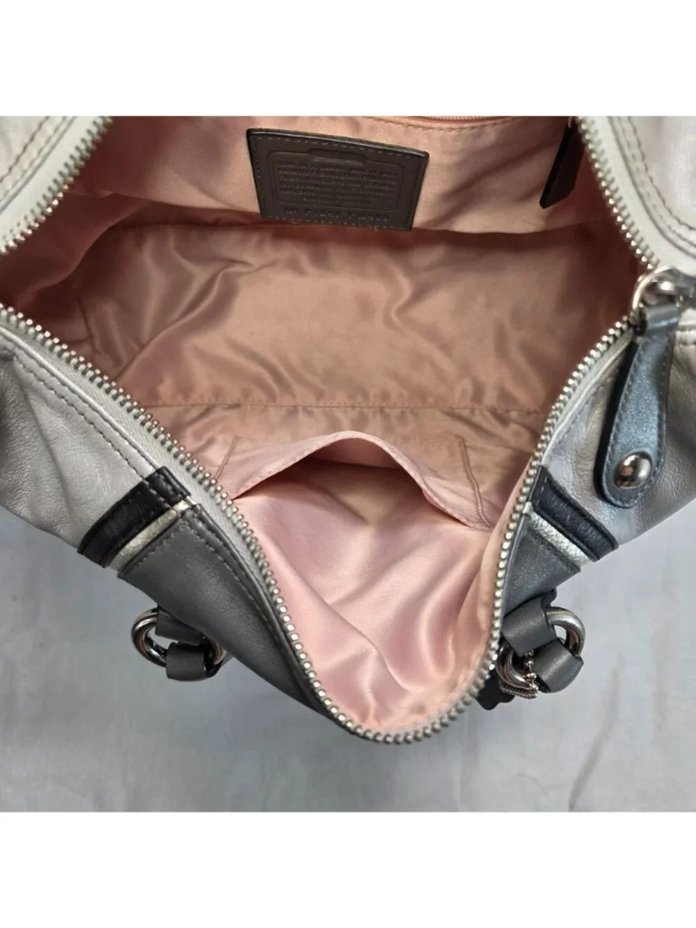 Coach 2012 Ashley Spectator 2-Way Gray Leather Satchel Bag Purse F17455